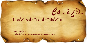 Csávás Ádám névjegykártya