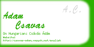 adam csavas business card
